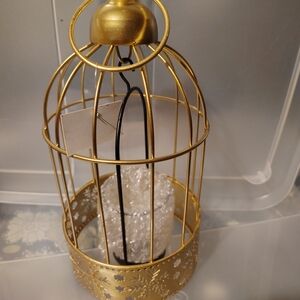 🚚2/$15🆕Elegant Gold Decorative Birdcage w Candle